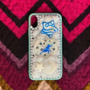 Sparkly Blue Decoden Phone Case for iPhone X/XS